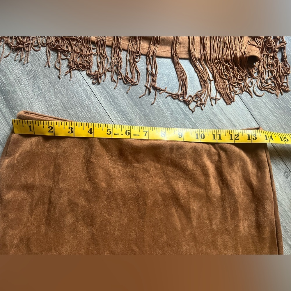 Bear Dance & HYFVE Cognac Fringe Skirt Wrap Top & Bandeau Top Rave Bundle Size L - Picture 12 of 16